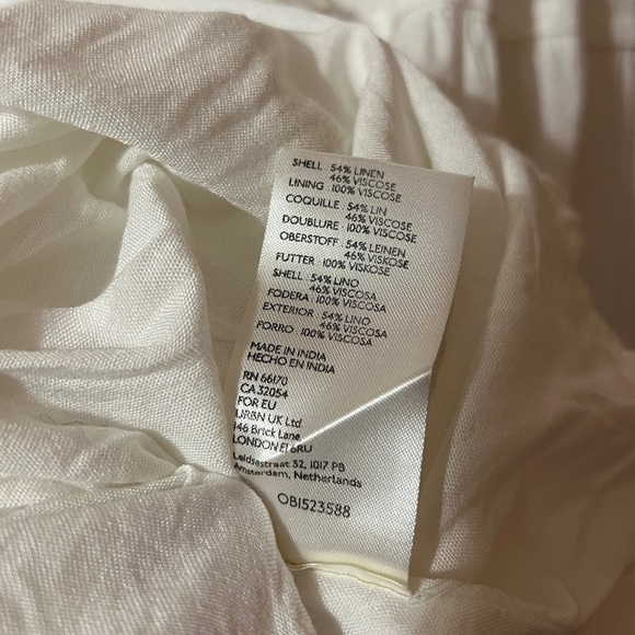 Anthropologie The Somerset Linen Maxi Dress Tiered Smocked Popover White Size XL - Picture 14 of 14